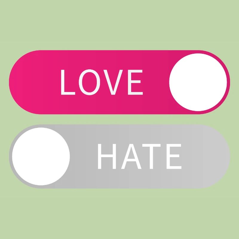 Love On Hate Off Button Liebe an Hass aus Geschenk