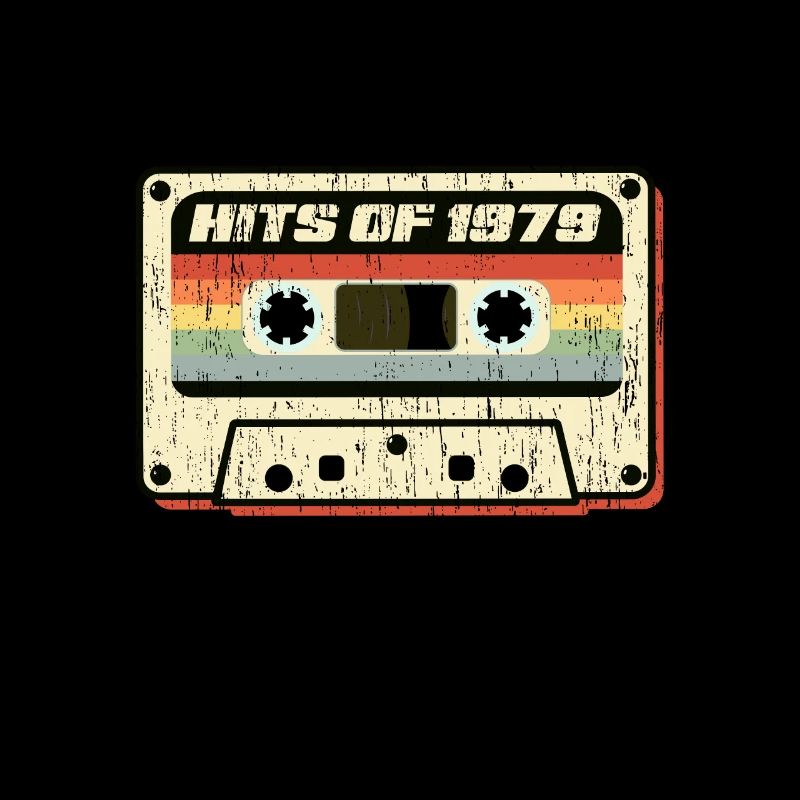 Hits de 1979 cassette audio design rétro vintage