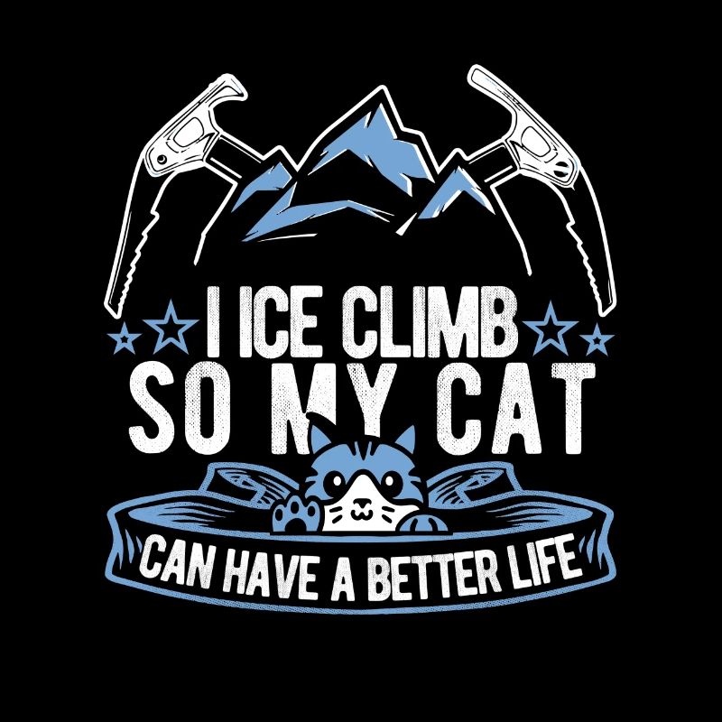 Chat grimpant sur glace