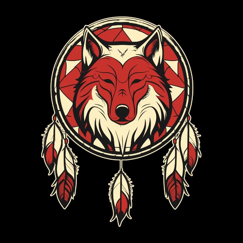 Wolf Dreamcatcher Wolf and a Dreamcatcher