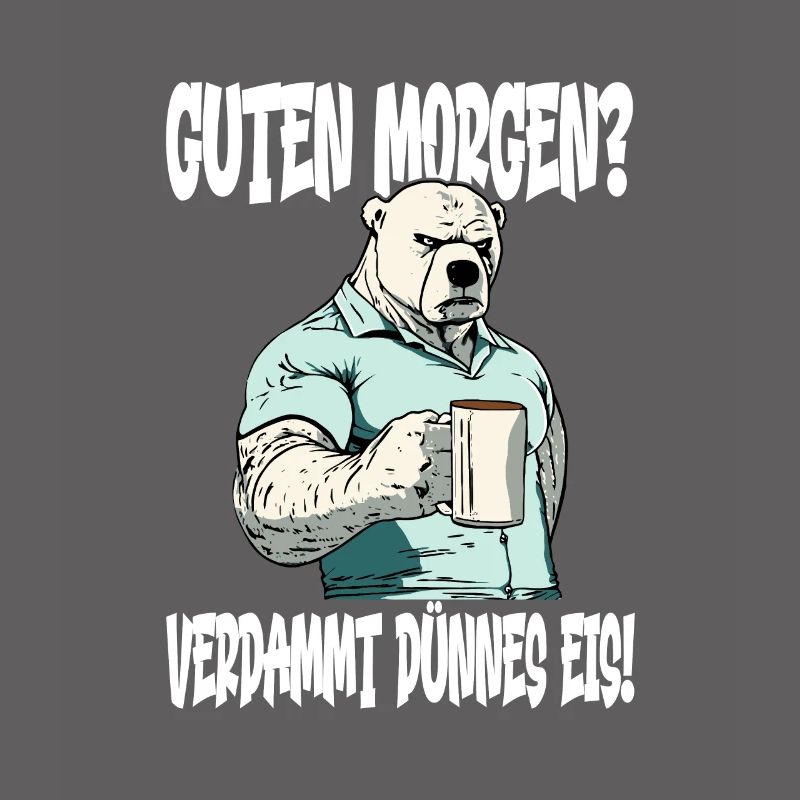 Kaffee Morgenmuffel grumpy Eisbär