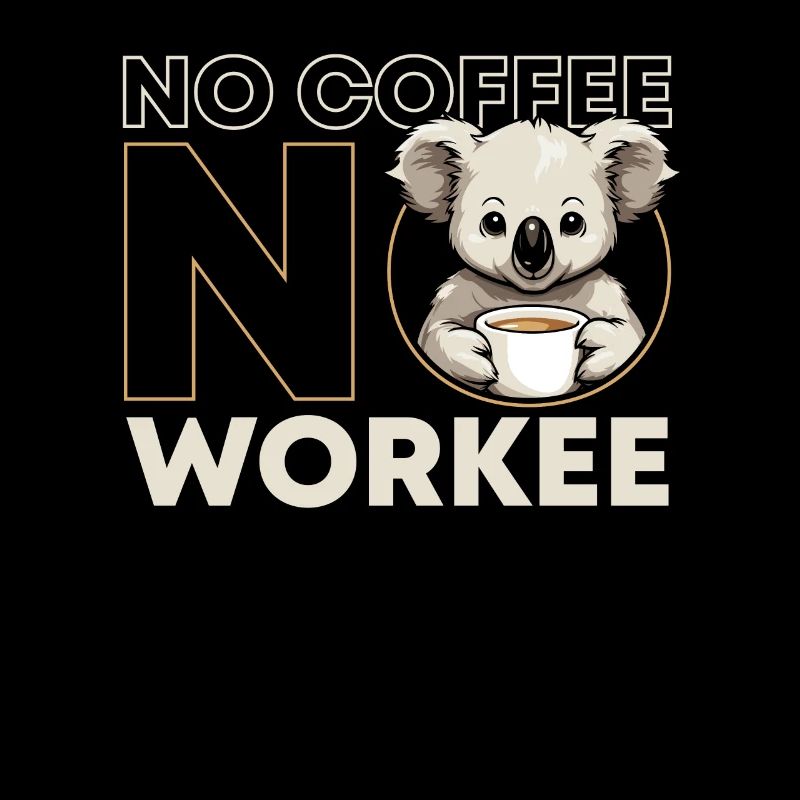 Coffee Cafe Koala Bear No Coffee No Workee