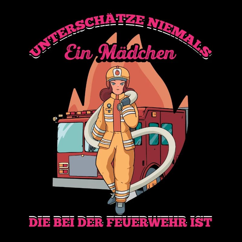 Unterschätze Niemals Ein Mädchen Die Bei Der Feuer