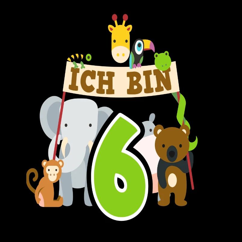 Zootiere 6. Geburtstag 6 Jahre Elefant Affe