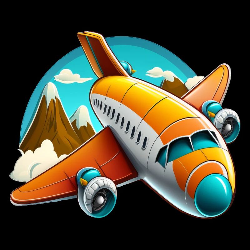 Flugzeug mit Bergen
