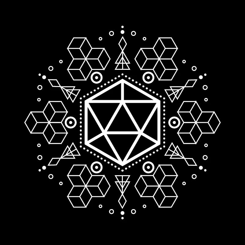 Geometric Polyhedral D20 Dice Shapes