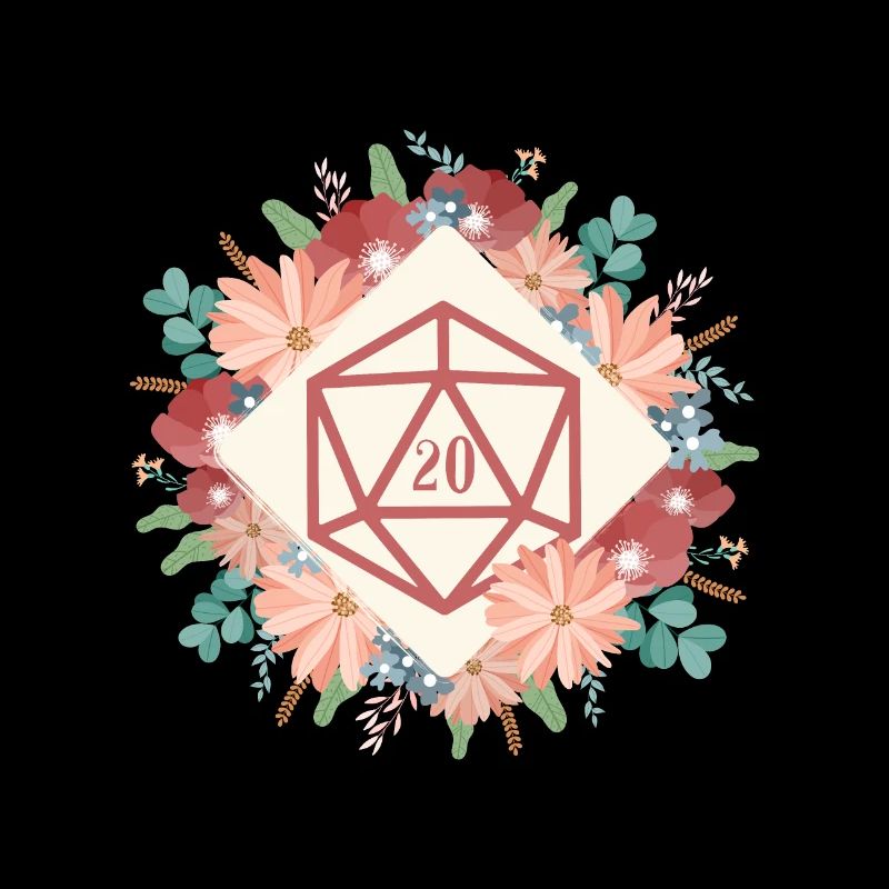 Polyedrisch D20 Würfel Blumen Tabletop RPG