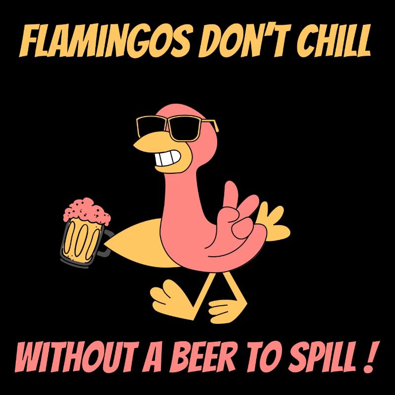 Lustiges Flamingo mit Bier Design