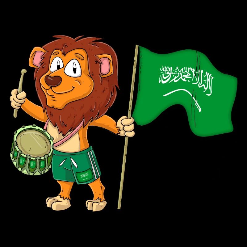 Lion avec le drapeau saoudien