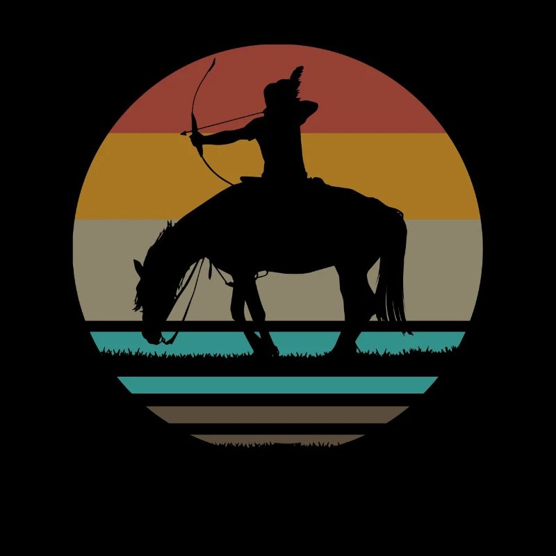 Rétro Indien cheval flèche et arc cadeau