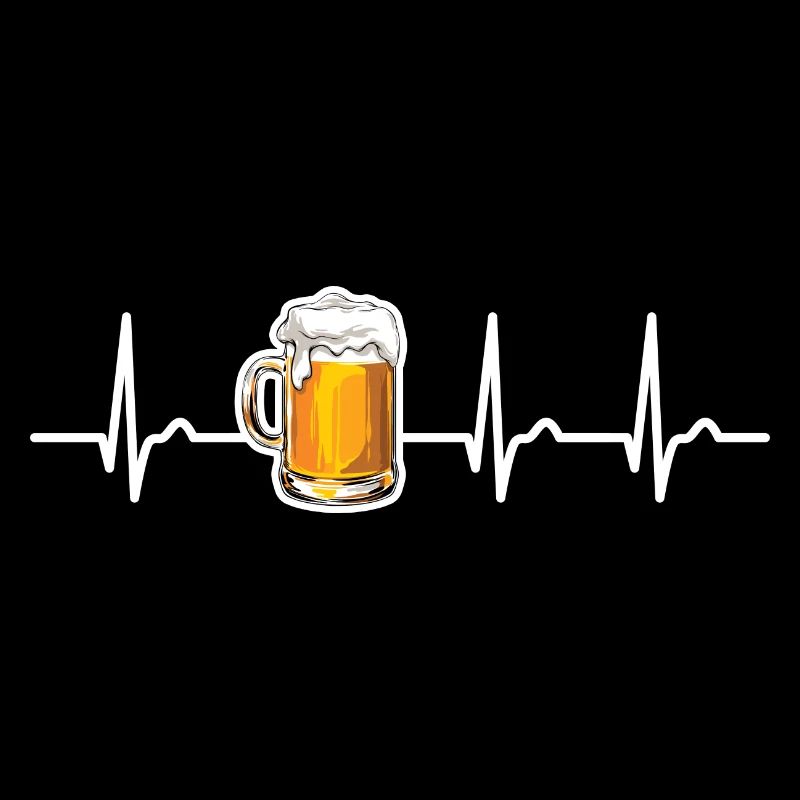 ECG curve - heart curve - pulse - drinking - beer