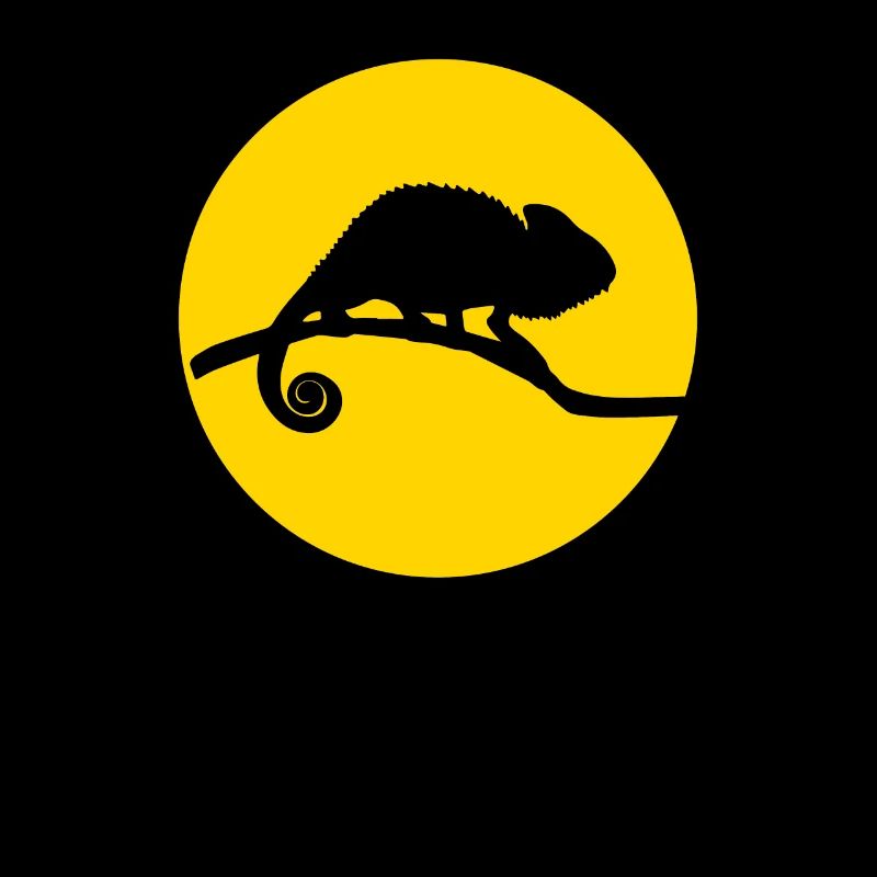 chameleon and moon
