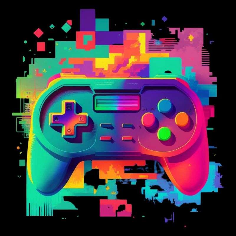 Console rétro colorée