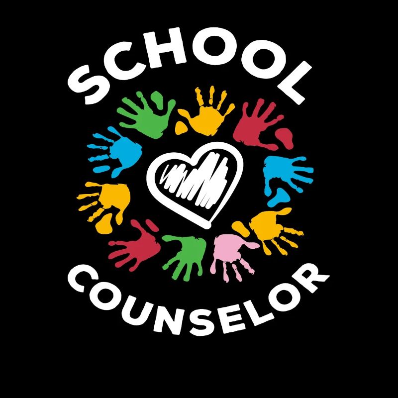Empreintes de mains de cœur de conseiller scolaire