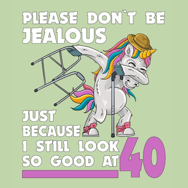 40e anniversaire Licorne 40 ans avec bâton de déambulateur