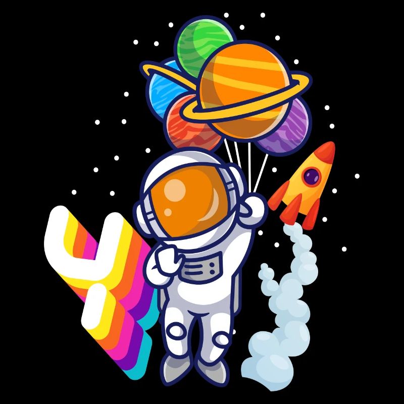 Astronaut 4th Birthday Space Boy Gift