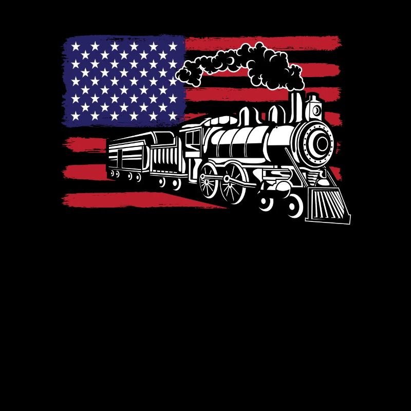 American Flag USA Train Trains Train Driver