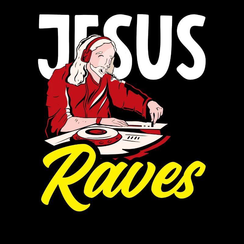 Techno Lover Jesus Raves DJ Art