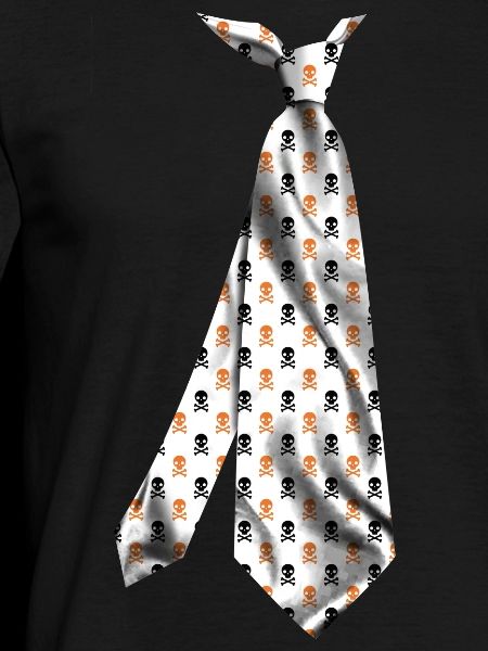 halloween skull printed necktie t-shirt design