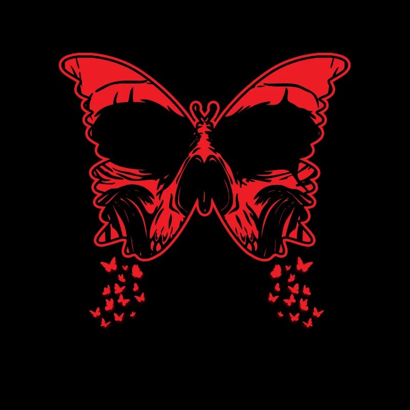 Squelette d’os du crâne de papillon gothique