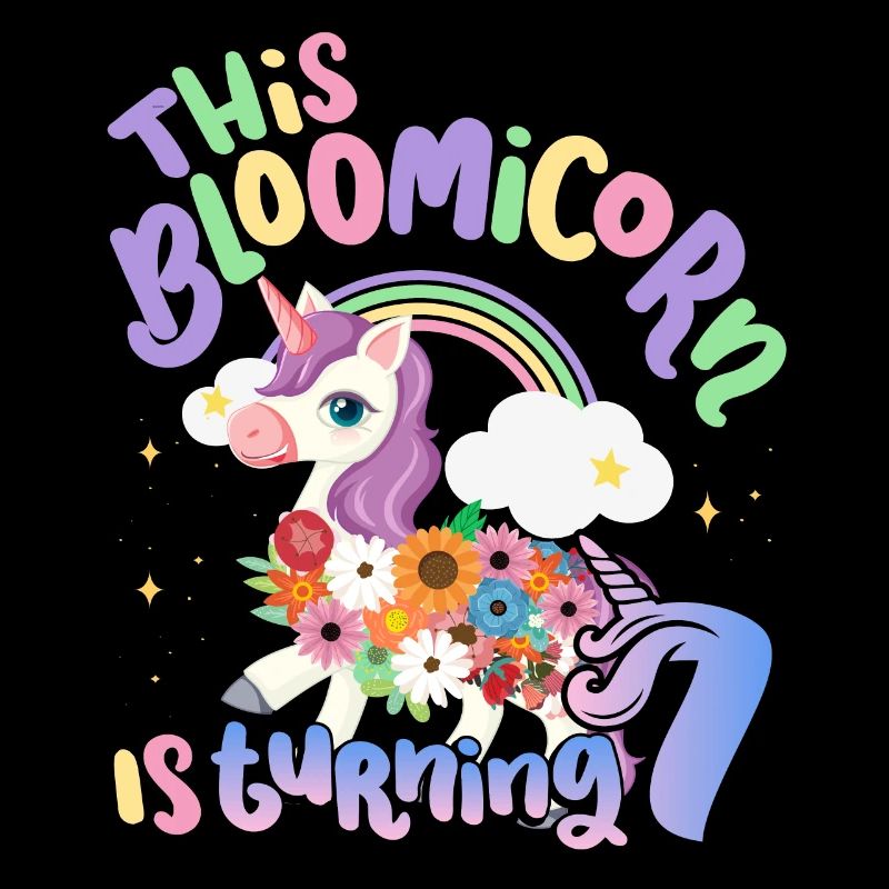 Bloomicorn Is Turning 7 Einhorn 7. Geburtstag