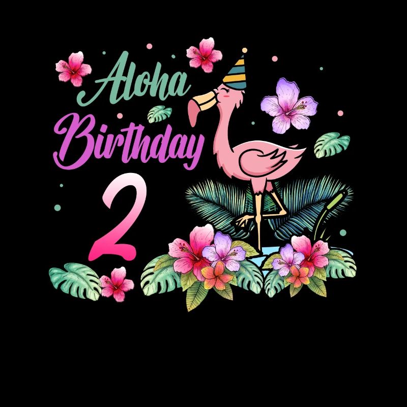 Aloha Geburtstag 2 Flamingo Vogel 2. Geburtstag