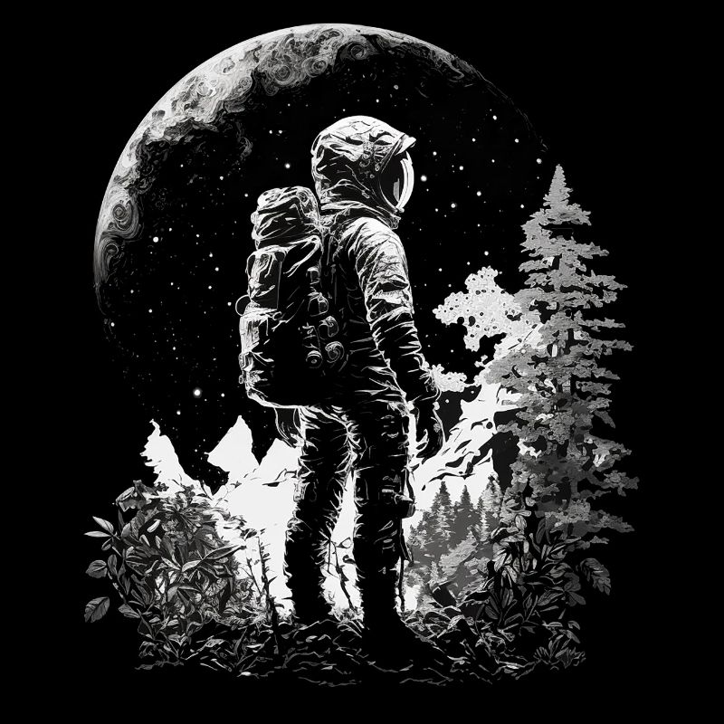 Drawing Astronaut Space Gift Motif