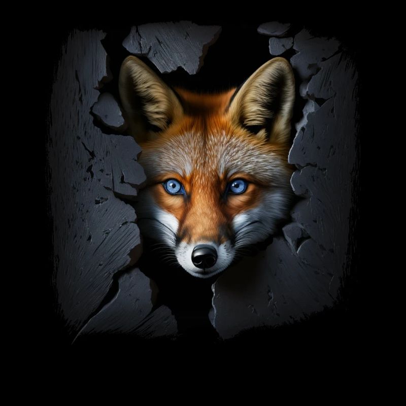 Fuchs Wand Blaue Augen Geschenk Tier Knuffig Süß