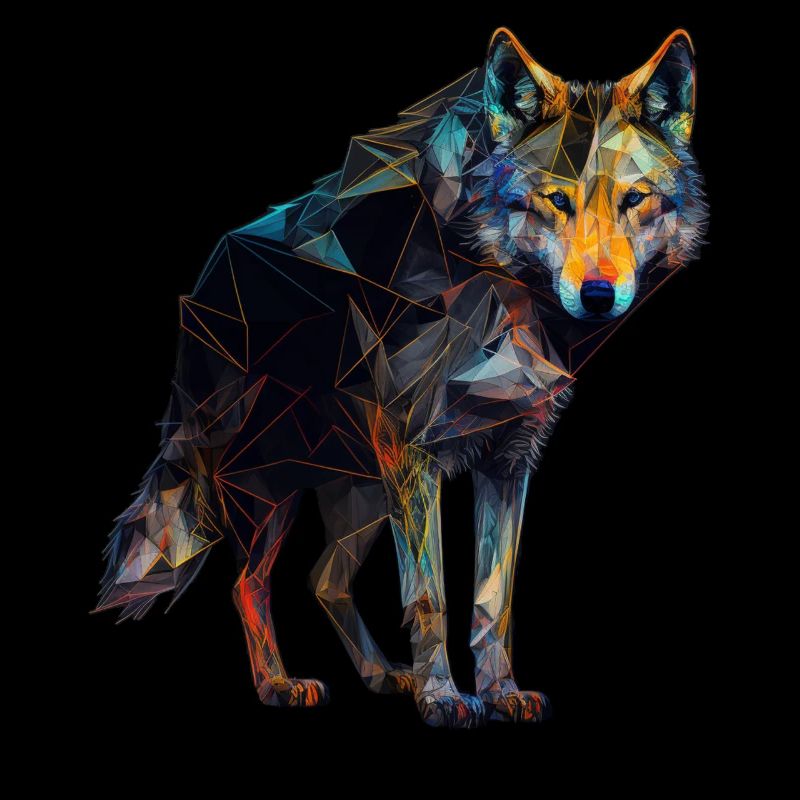 Wolf Polygon Kunst Tiermotiv Tier Geschenk Zoo