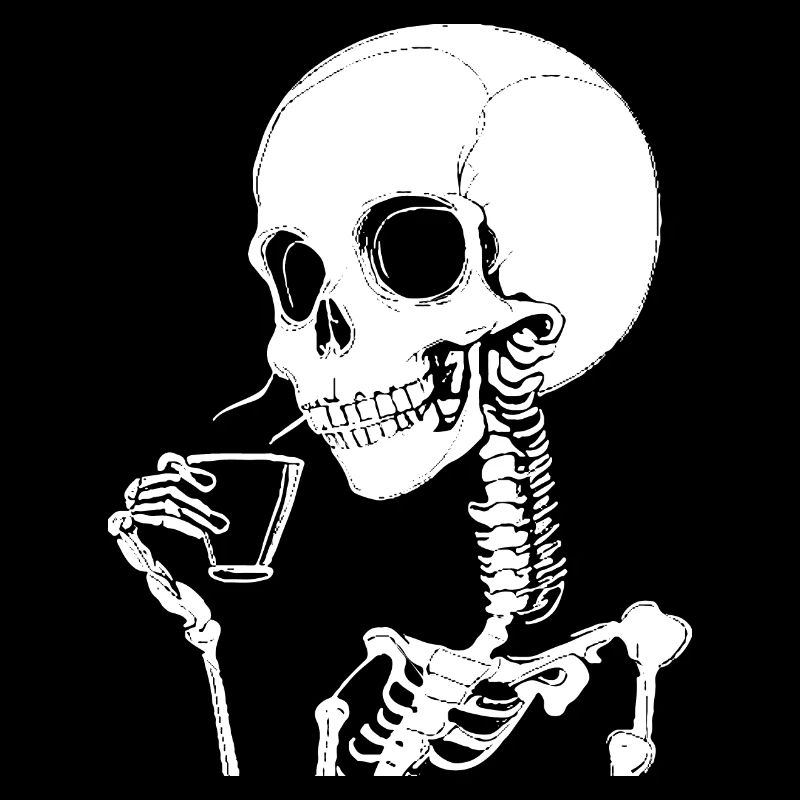 Sarcastic Funny Skeleton Drinking Espresso Coffee