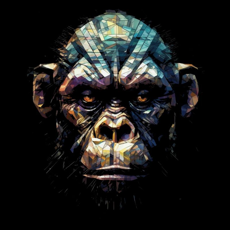 Affe Polygon Kunst Primat Dschungel Tier Geschenk