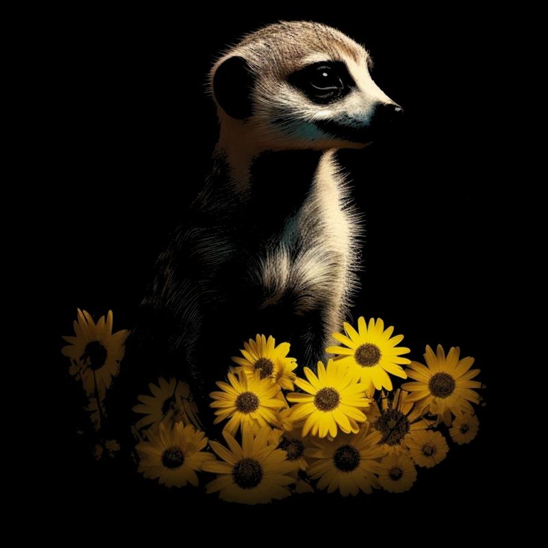 Erdmännchen Geschenk Tier Anime Blumen Süß Knuffig