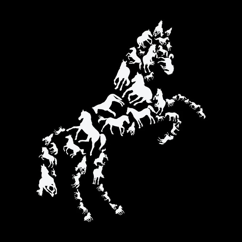 Cavalier, amoureux des chevaux, silhouette de cheval