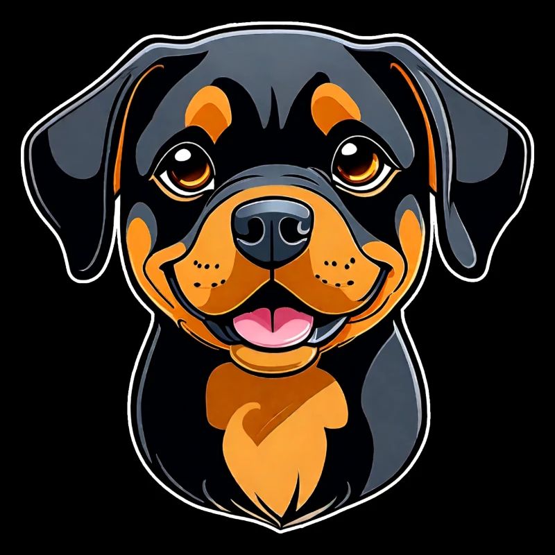 Cute Rottweiler in comic style