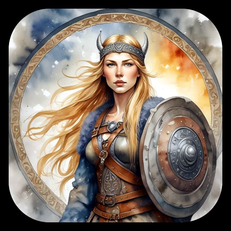 Coole stolze Wikingerin Germanin Schildmaid