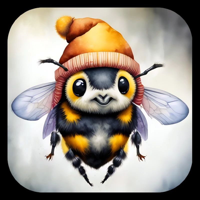 Cool winter bee with hat and scarf
