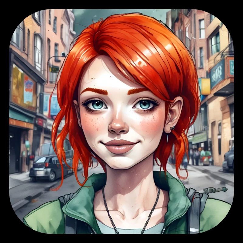 Fille cool aux cheveux roux