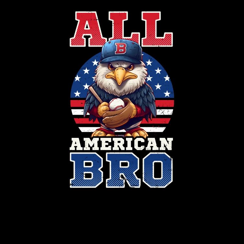 4 juillet Baseball All American Bro Eagle