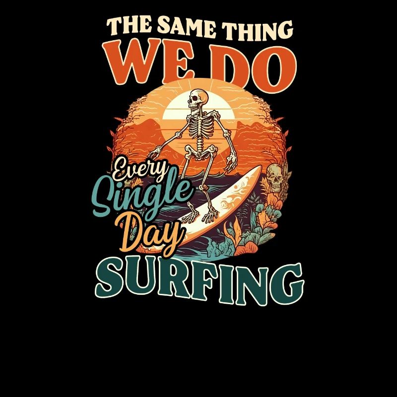 Surfer Jeden Tag Dasselbe Skelett