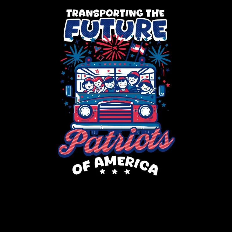 Patriotic Bus Driver Transporting Future Patriots