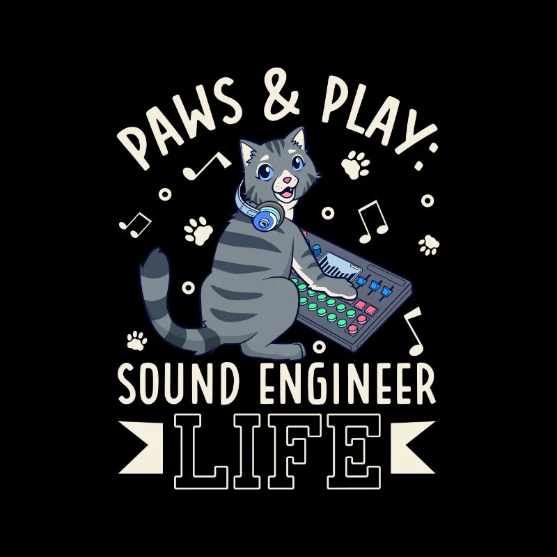Cat at the Mixer - Sound Engineer