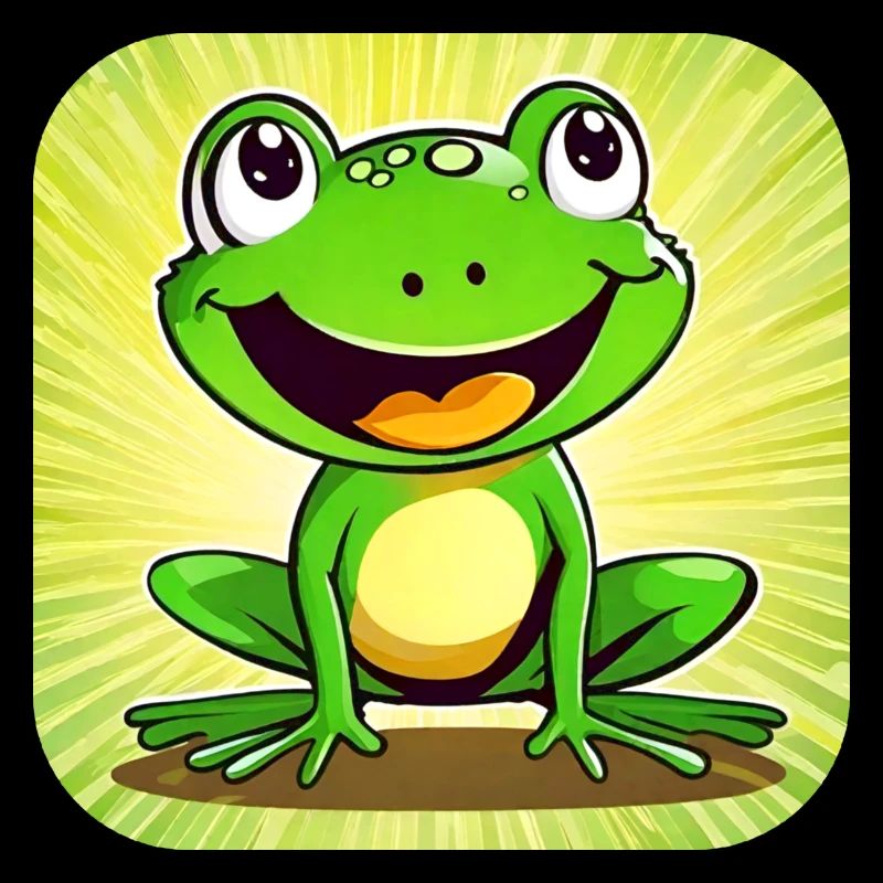 Cute frog in comic style