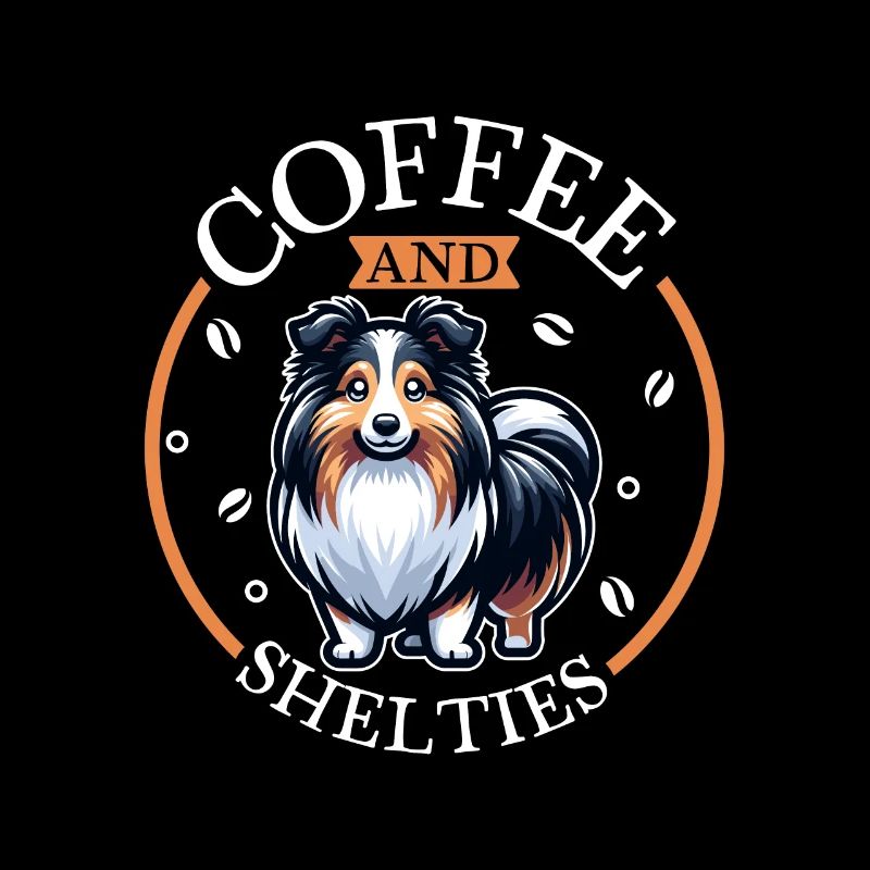 Coffee and Shetland Sheepdog