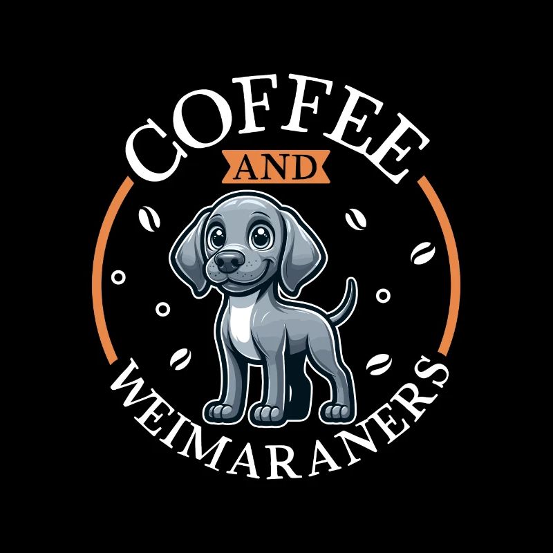 Coffee and Weimaraner