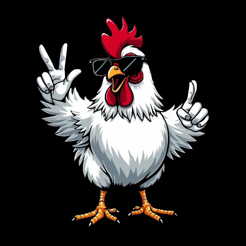 Rooster with sunglasses