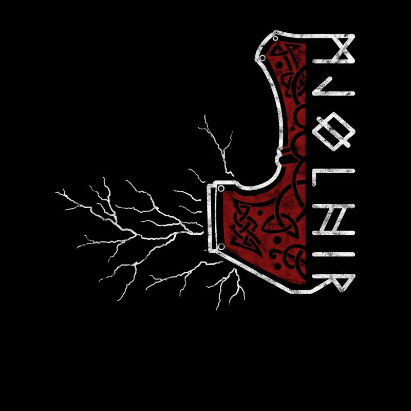 The hammer of Thor with lightning - Mjölnir