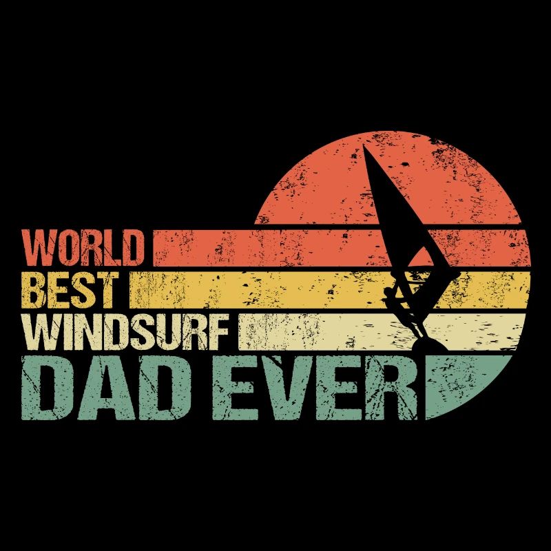Windsurfing Windsurfer Best Dad Saying Retro