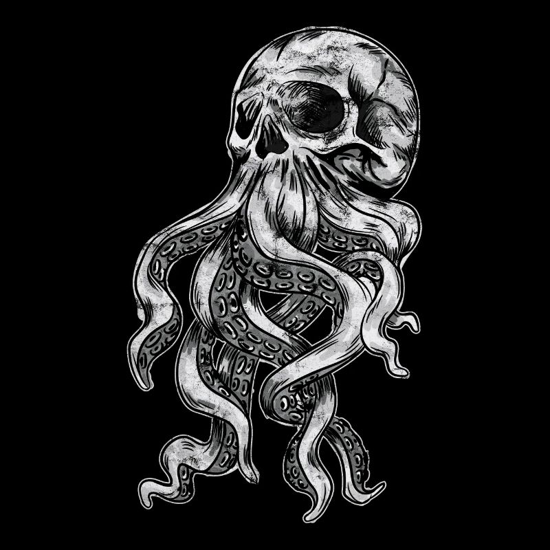 Skull Octopus Tattoo Rock Gift Biker