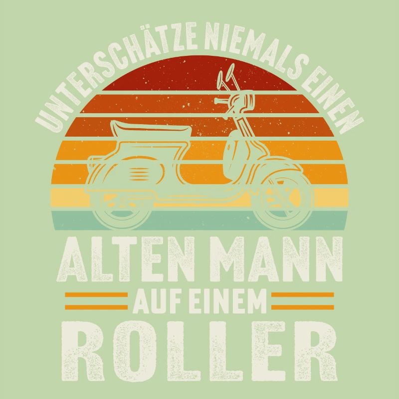 Alten mann aut einem motorroller rollerfahren