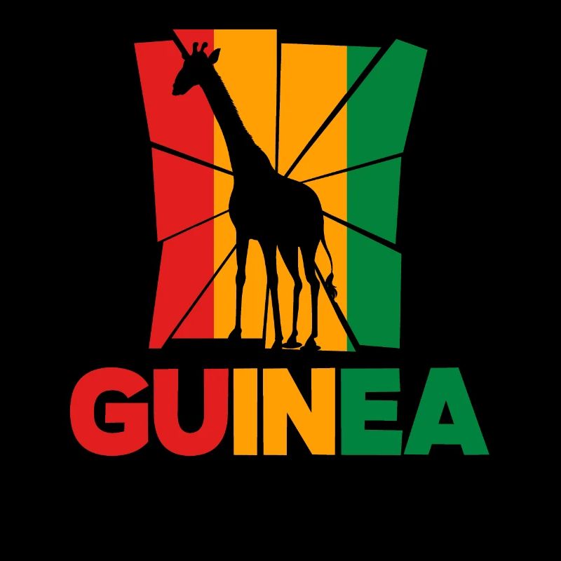 Guinea Guinea Flagge Giraffe Camelopard